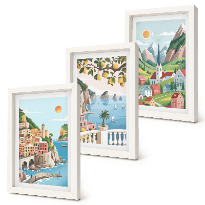 Photo frame wall Picturesque landscapes with sea and citrus fruits