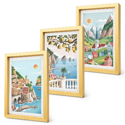 Photo frame wall Picturesque landscapes with sea and citrus fruits