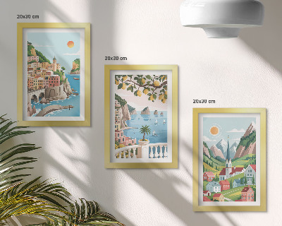 Photo frame wall Picturesque landscapes with sea and citrus fruits