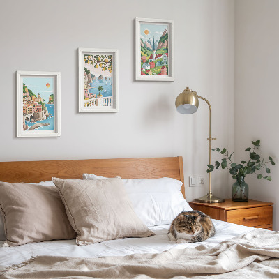 Photo frame wall Picturesque landscapes with sea and citrus fruits