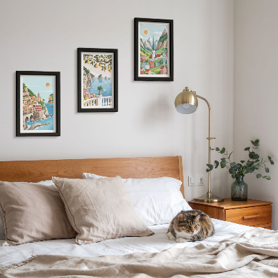 Photo frame wall Picturesque landscapes with sea and citrus fruits
