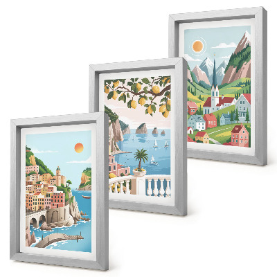 Photo frame wall Picturesque landscapes with sea and citrus fruits