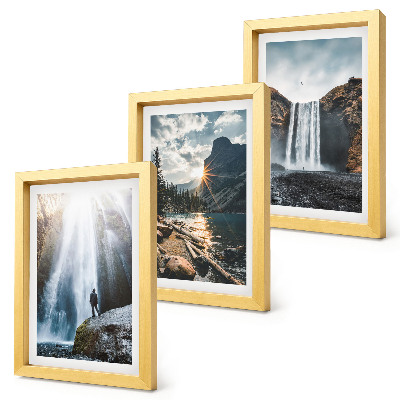 Photo frame wall Waterfalls in the mountains with beautiful natural landscapes