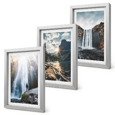 Photo frame wall Waterfalls in the mountains with beautiful natural landscapes