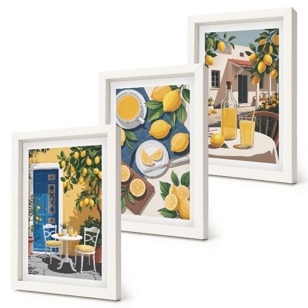 3-piece wall art set Lemonade with Italian views and a patio in the sun