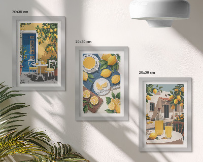 3-piece wall art set Lemonade with Italian views and a patio in the sun