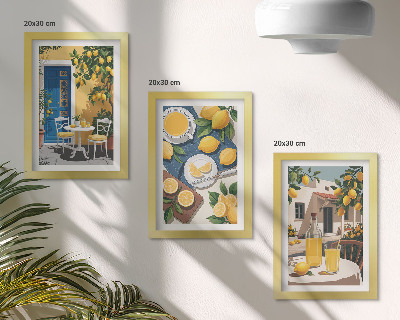 3-piece wall art set Lemonade with Italian views and a patio in the sun