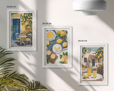 3-piece wall art set Lemonade with Italian views and a patio in the sun