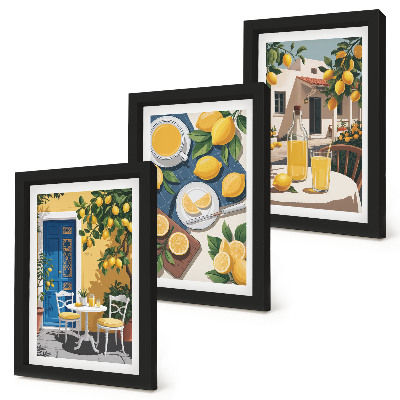 3-piece wall art set Lemonade with Italian views and a patio in the sun