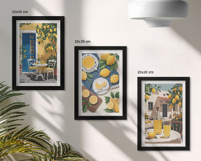 3-piece wall art set Lemonade with Italian views and a patio in the sun