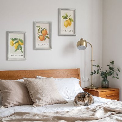Framed triptych Lemons and oranges from Italy's Amalfi Coast