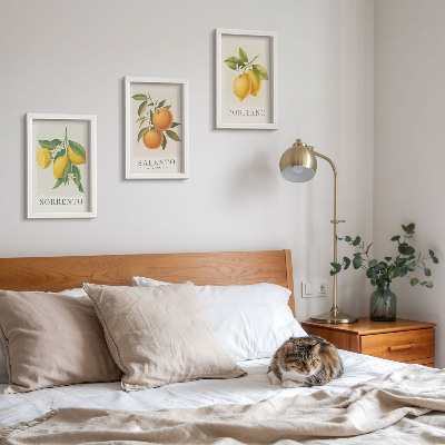 Framed triptych Lemons and oranges from Italy's Amalfi Coast