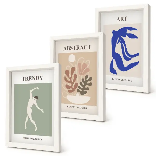 Photo frame wall with stylish Henri Matisse figures and plants posters