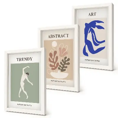 Photo frame wall with stylish Henri Matisse figures and plants posters