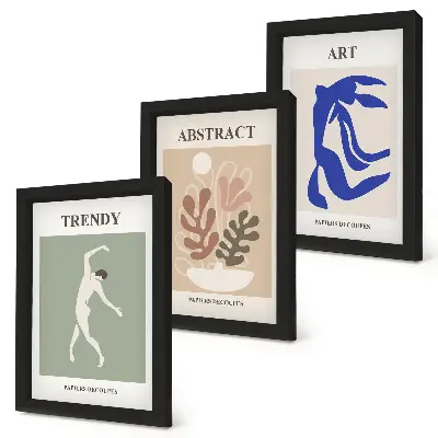 Photo frame wall with stylish Henri Matisse figures and plants posters