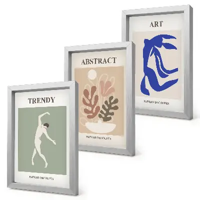 Photo frame wall with stylish Henri Matisse figures and plants posters