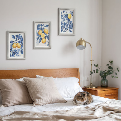 Photo frame wall Lemons on branches with blue leaves