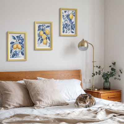 Photo frame wall Lemons on branches with blue leaves