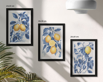 Photo frame wall Lemons on branches with blue leaves