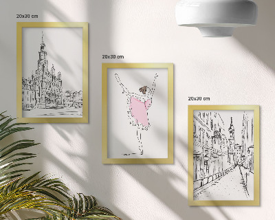 3-piece wall art set Stylish images of dancing ballerinas and architecture