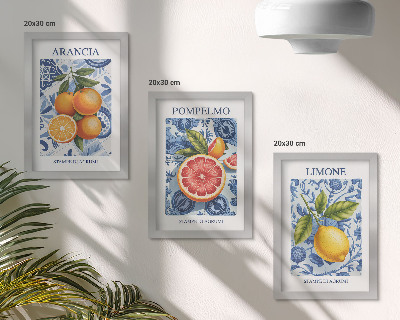 Photo frame wall Vintage citrus fruit illustrations