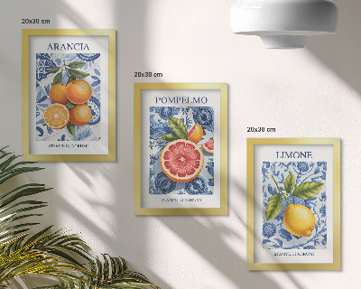 Photo frame wall Vintage citrus fruit illustrations