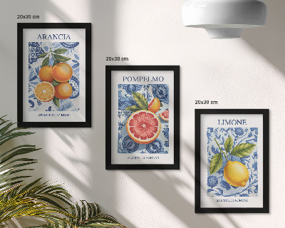 Photo frame wall Vintage citrus fruit illustrations
