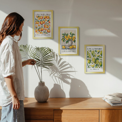 Photo frame wall Citrus fruits in various colorful and fresh versions