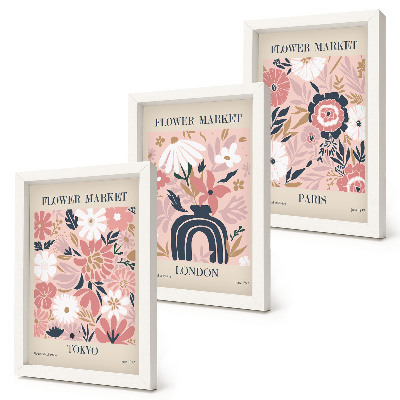 Photo frame wall Floral motifs in Tokyo, London and Paris
