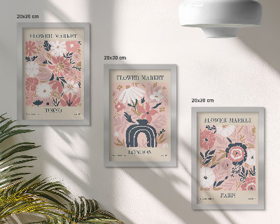 Photo frame wall Floral motifs in Tokyo, London and Paris
