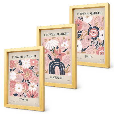 Photo frame wall Floral motifs in Tokyo, London and Paris