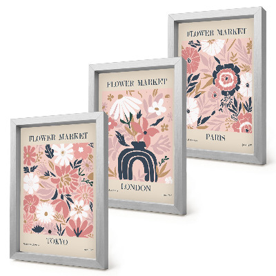 Photo frame wall Floral motifs in Tokyo, London and Paris