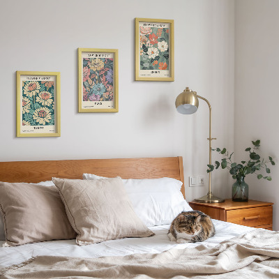 3-piece wall art set Flower Posters Tokyo Paris London