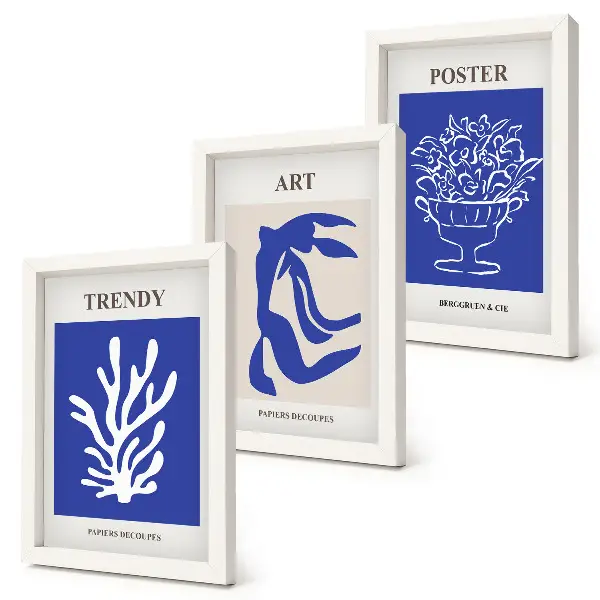 Photo frame wall with Henri Matisse abstract art posters