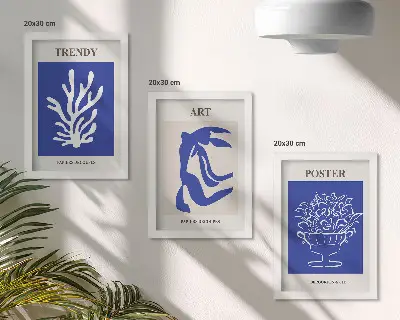 Photo frame wall with Henri Matisse abstract art posters