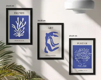 Photo frame wall with Henri Matisse abstract art posters
