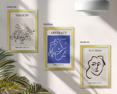 Framed triptych Posters in the modern and abstract style of Henri Matisse