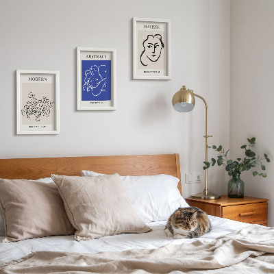 Framed triptych Posters in the modern and abstract style of Henri Matisse