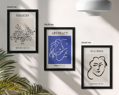 Framed triptych Posters in the modern and abstract style of Henri Matisse