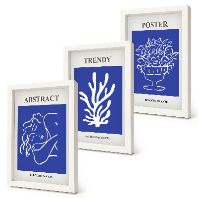 3-piece wall art set Stylish blue posters by Henri Matisse
