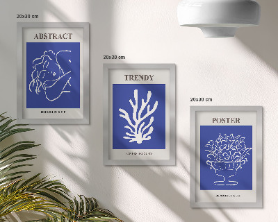 3-piece wall art set Stylish blue posters by Henri Matisse