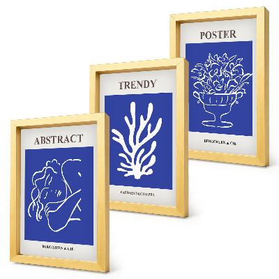 3-piece wall art set Stylish blue posters by Henri Matisse