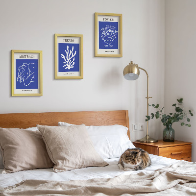 3-piece wall art set Stylish blue posters by Henri Matisse