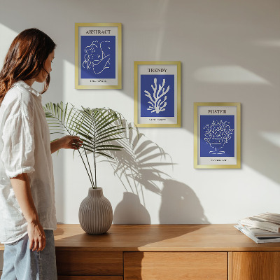 3-piece wall art set Stylish blue posters by Henri Matisse
