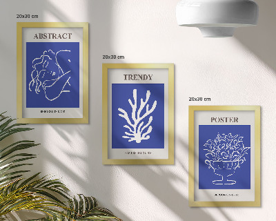 3-piece wall art set Stylish blue posters by Henri Matisse