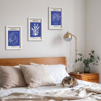 3-piece wall art set Stylish blue posters by Henri Matisse