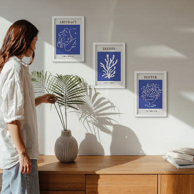 3-piece wall art set Stylish blue posters by Henri Matisse