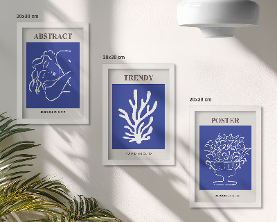 3-piece wall art set Stylish blue posters by Henri Matisse
