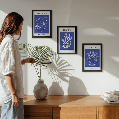 3-piece wall art set Stylish blue posters by Henri Matisse