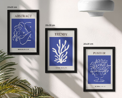 3-piece wall art set Stylish blue posters by Henri Matisse